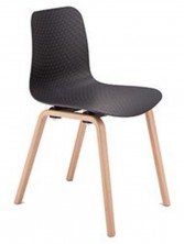 Weave Timber Leg Visitor Chair. Black Or White Poly Prop Shell